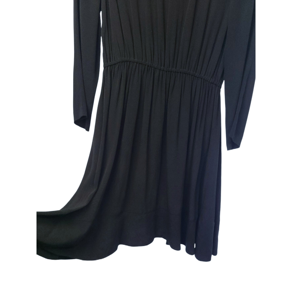 SANDRO Dress Women's Long Sleeve Ruffle Collar Mini Black (EU) 38/ US M NWT - Picture 7 of 10